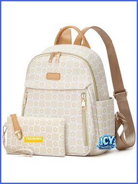 PU Leather Mini Backpack Purse Handbag for Women Waterproof Laptop Daypack